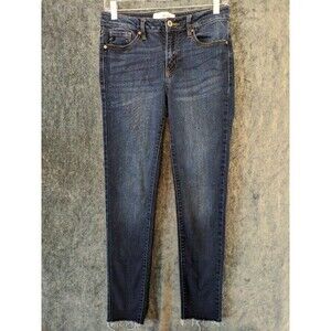 KanCan jeans womens skinny size 28 cropped frayed hem